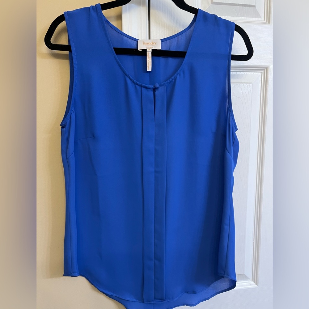 Laundry by Shelli Segal Blue Sleeveless Top, Size M, Excellent condition